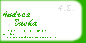 andrea duska business card